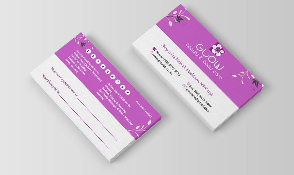 Glow Beauty - Appointment Card