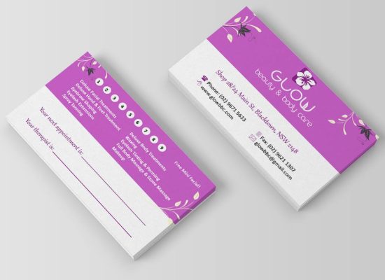 Glow Beauty - Appointment Card